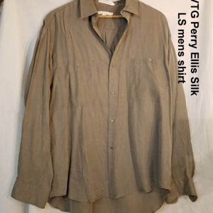 VTG Perry Ellis Silk LS mens shirt